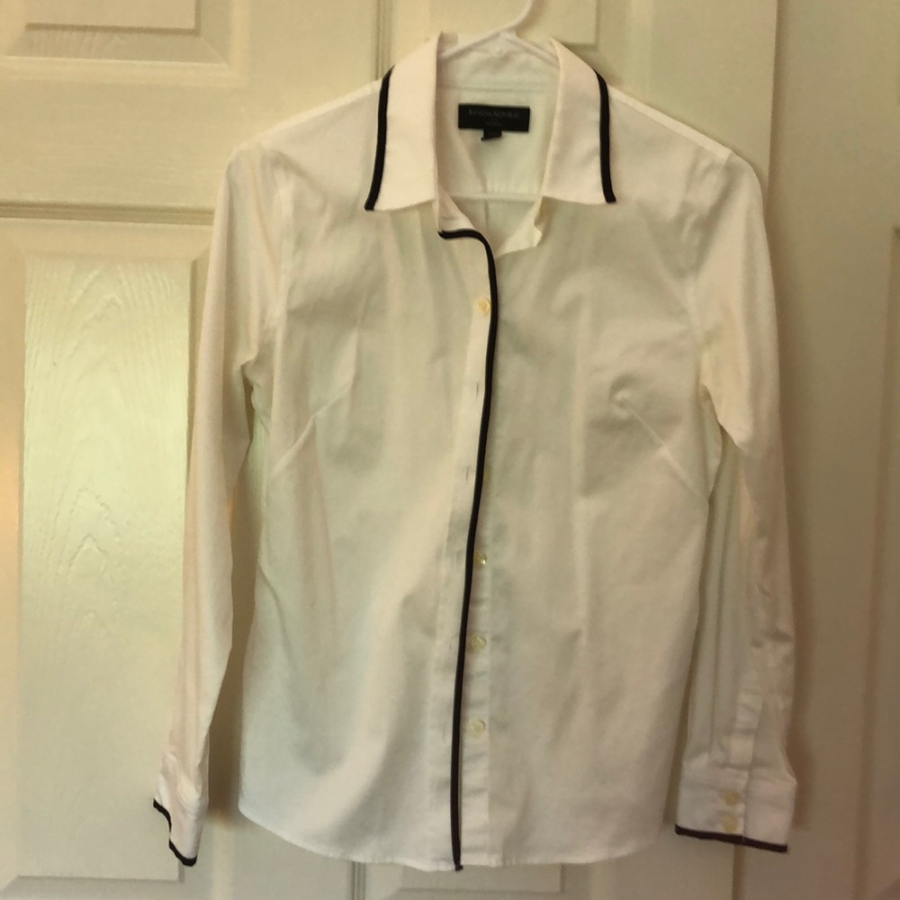 Classy white and black button down